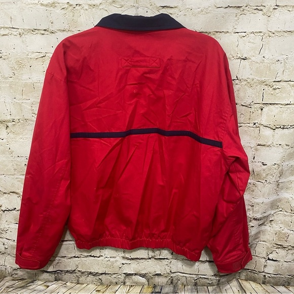 Roundtree & Yorke Ourdoors Red Blue Snap Button Zip Up Windbreaker Jacket - Picture 3 of 5